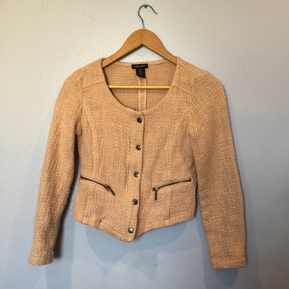 Pink Tweed Zip-up Jacket